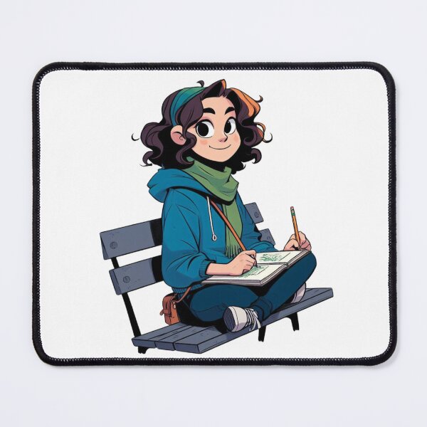 Item preview, Girl sitting on a bench Hooky Style #1 designed and sold by AIrtisticPrints.