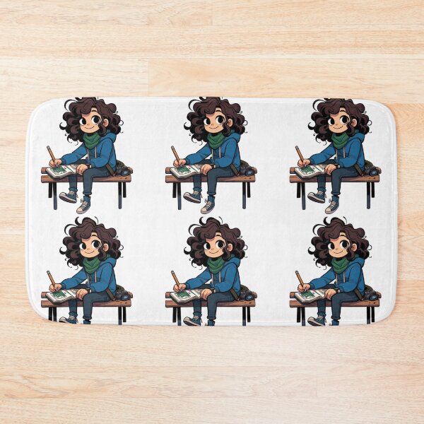 Item preview, Girl sitting on a bench Hooky Style #2 designed and sold by AIrtisticPrints.