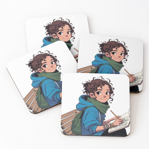 Item preview, Girl sitting on a bench Hooky Style #3 designed and sold by AIrtisticPrints.