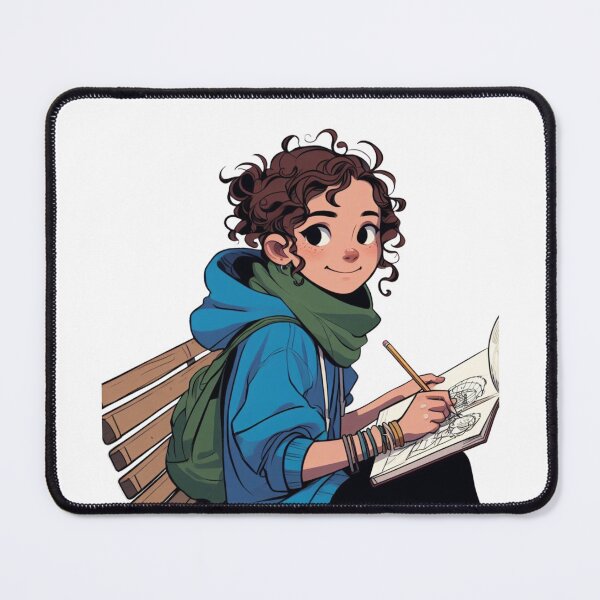 Item preview, Girl sitting on a bench Hooky Style #3 designed and sold by AIrtisticPrints.