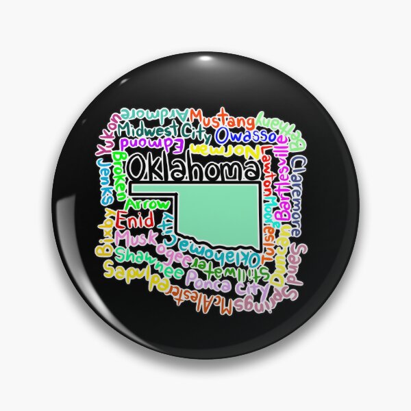 Item preview, Oklahoma map with names designed and sold by Maws25.