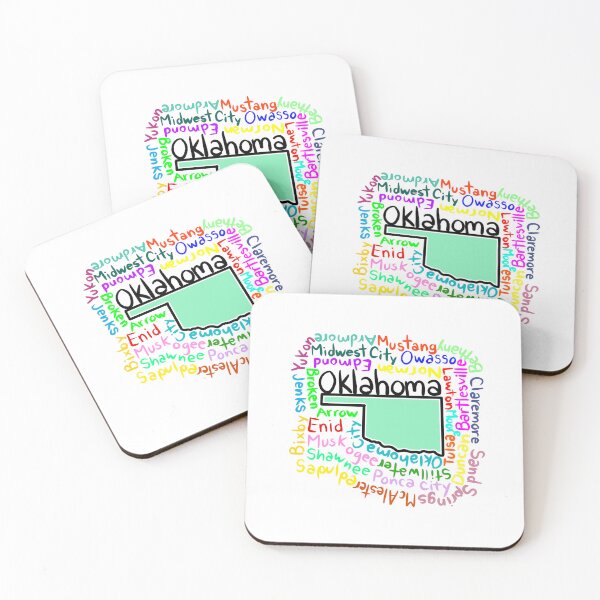 Item preview, Oklahoma map with names designed and sold by Maws25.