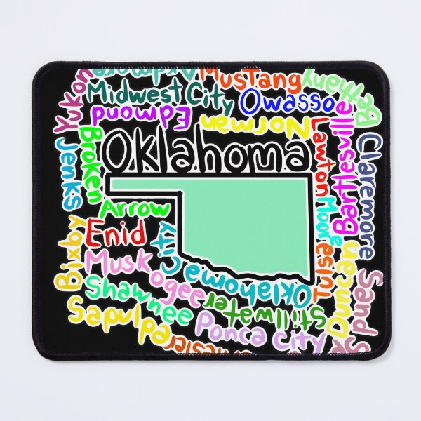 Item preview, Oklahoma map with names designed and sold by Maws25.