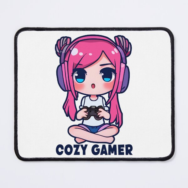 Item preview, Cozy Gamer, White, Cool Kawaii Design, Geek, Video Games, Gamer Girl designed and sold by Porcupine Tees ⭐⭐⭐⭐⭐.