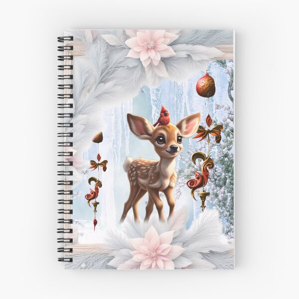 Item preview, Cute fawn with bird in a winterlandscape designed and sold by nicky2342.
