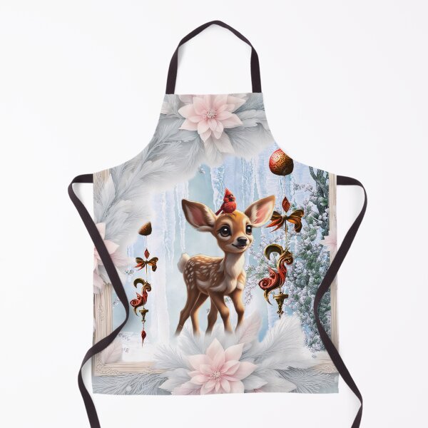 Item preview, Cute fawn with bird in a winterlandscape designed and sold by nicky2342.