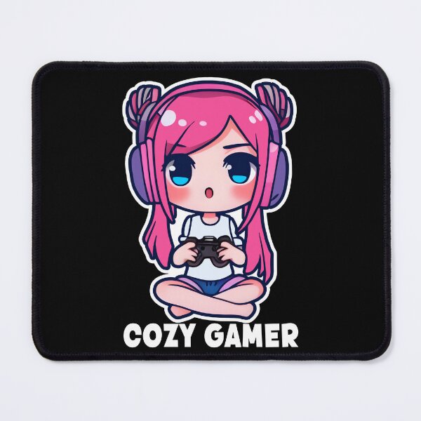 Item preview, Cozy Gamer, Black, Cool Kawaii Design, Geek, Video Games, Gamer Girl designed and sold by Porcupine Tees ⭐⭐⭐⭐⭐.