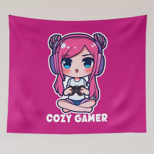 Item preview, Cozy Gamer, Colorful, Cool Kawaii Design, Geek, Video Games, Gamer Girl designed and sold by Porcupine Tees ⭐⭐⭐⭐⭐.