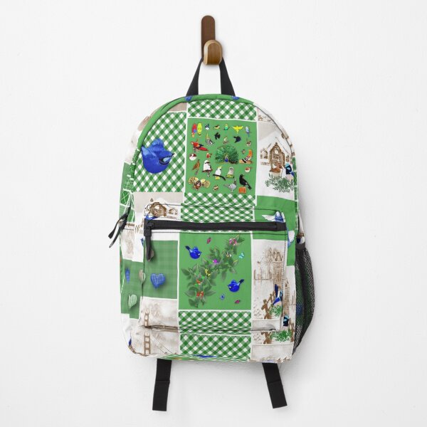 Item preview, Bird Lovers Patchwork Pattern with Iconic Landmarks designed and sold by KC Morcom.