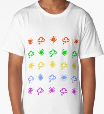 Colourful weather forecast symbols design Long T-Shirt