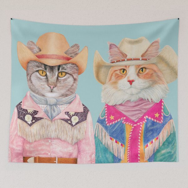 Item preview, Rodeo Cats - Tabby and Longhaired Ginger Cat designed and sold by AnimalCrew.