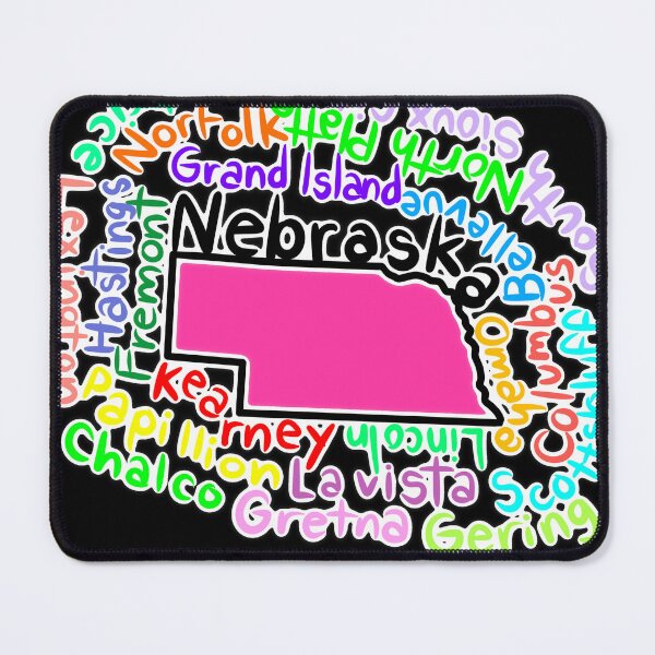 Item preview, Nebraska map with names designed and sold by Maws25.