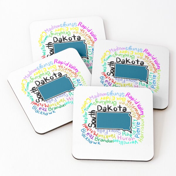 Item preview, South Dakota map with names designed and sold by Maws25.