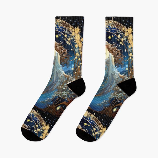 Item preview, Starlight Night, Alphonse Mucha style, Belle Époque designed and sold by CatCoconut-Art.