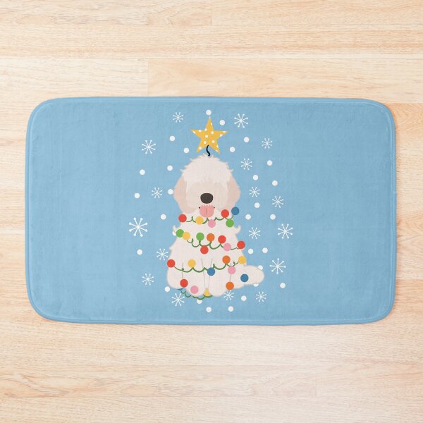 Item preview, White Cockapoo Cavapoo Christmas Tree  designed and sold by Lulupainting.