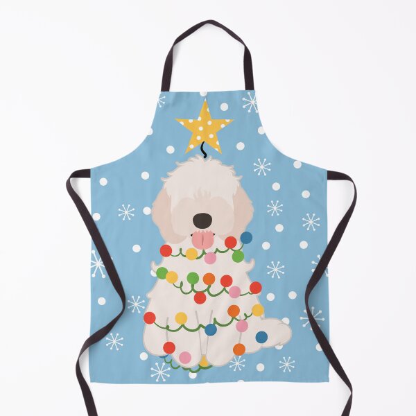 Item preview, White Cockapoo Cavapoo Christmas Tree designed and sold by Lulupainting.