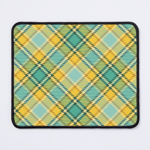 Item preview, Turquoise and yellow checkered plaid pattern designed and sold by Osting.
