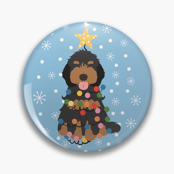 Artikelvorschau, Schwarzer Tan Cockapoo Cavapoo Weihnachtsbaum entworfen und verkauft von Lulupainting.