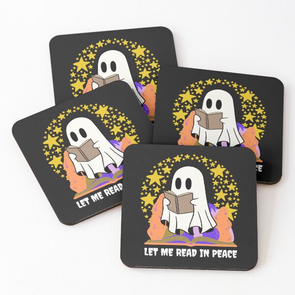 Item preview, Halloween Ghost Reading Book under a blanket of stars - Let Me Read In Peace designed and sold by The magic  Yellow bus.