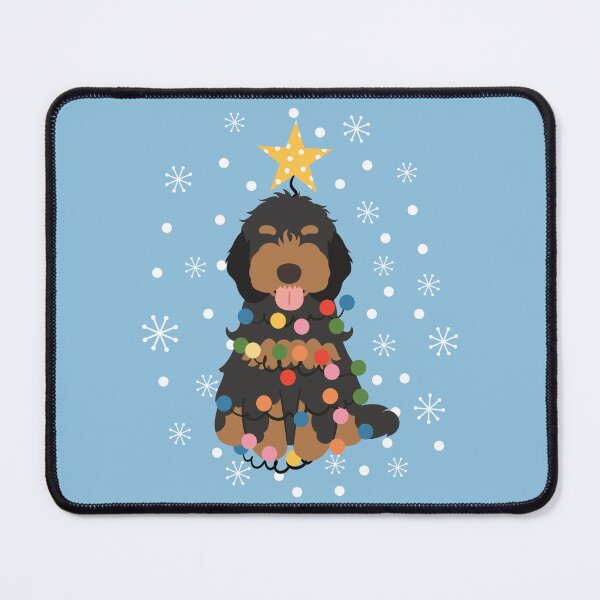 Item preview, Black Tan Cockapoo Cavapoo Christmas Tree  designed and sold by Lulupainting.