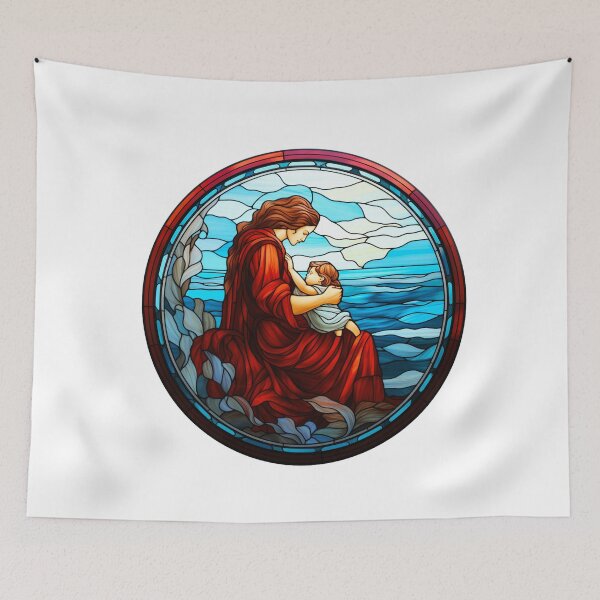Item preview, Kopie von Cross with mountains stained glass designed and sold by Seelenretter.