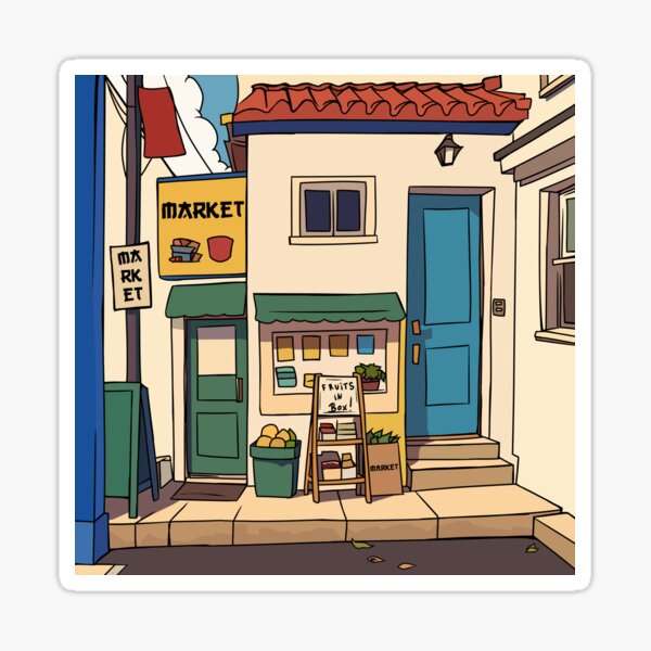 Vista previa del artículo con la obra «Pequeño mercado callejero», diseñado y vendido por Israelbeck7.