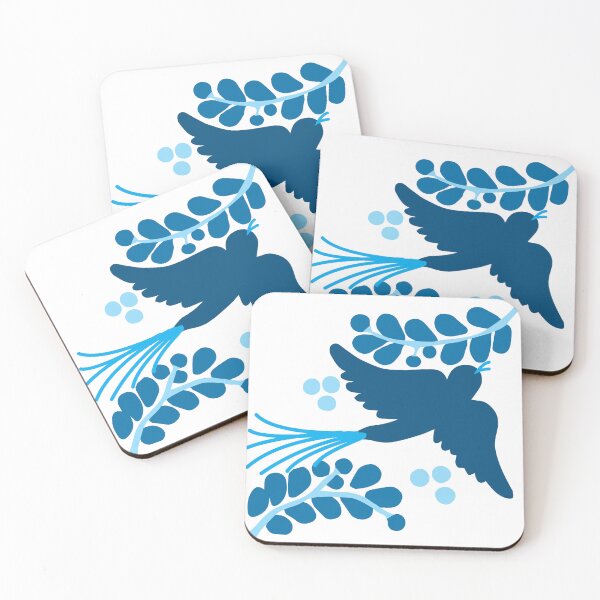 Item preview, Talavera bird 3, cyan and navy blues designed and sold by elizdesign.