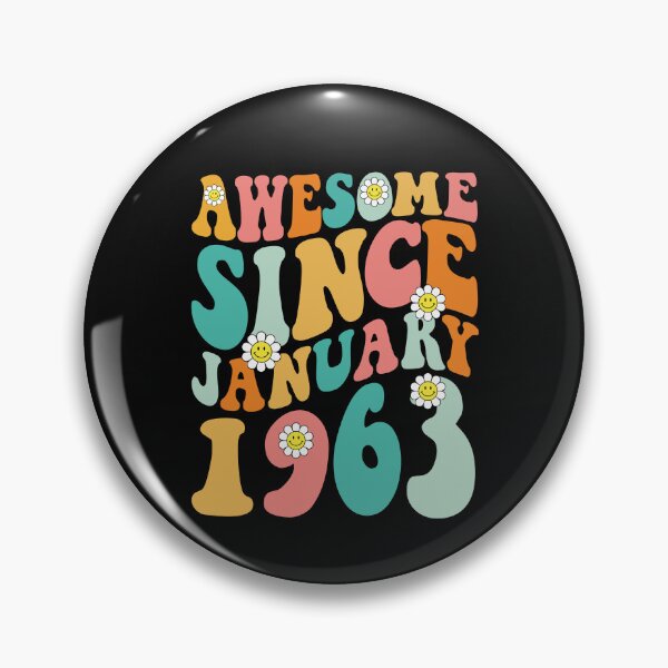 Item preview, Awesome Since January 1963 | Made In 1963 | Retro Groovy Birthday designed and sold by Christina-grich.