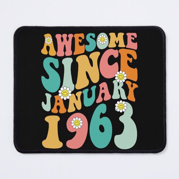 Item preview, Awesome Since January 1963 | Made In 1963 | Retro Groovy Birthday designed and sold by Christina-grich.
