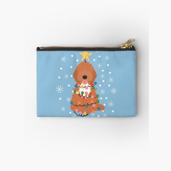 Item preview, Red White Cockapoo Cavapoo Christmas Tree 3 designed and sold by Lulupainting.