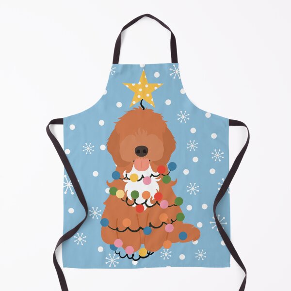 Item preview, Red White Cockapoo Cavapoo Christmas Tree 3 designed and sold by Lulupainting.