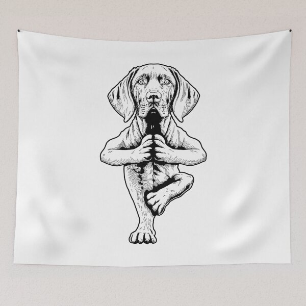 Item preview, Weimaraner Yoga Dog Puppy Funny Dogs Asana Tree Pose designed and sold by GrandeDuc.