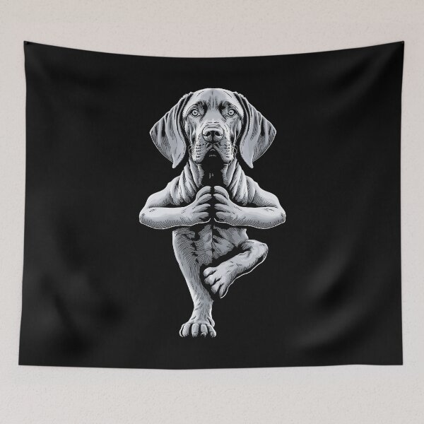Item preview, Weimaraner Yoga Dog Puppy Funny Dogs Asana Tree Pose designed and sold by GrandeDuc.