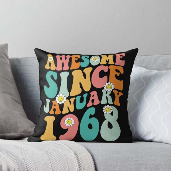 Item preview, Awesome Since January 1968 | Made In 1968 | Retro Groovy Birthday designed and sold by Christina-grich.