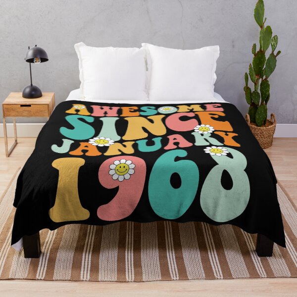 Item preview, Awesome Since January 1968 | Made In 1968 | Retro Groovy Birthday designed and sold by Christina-grich.