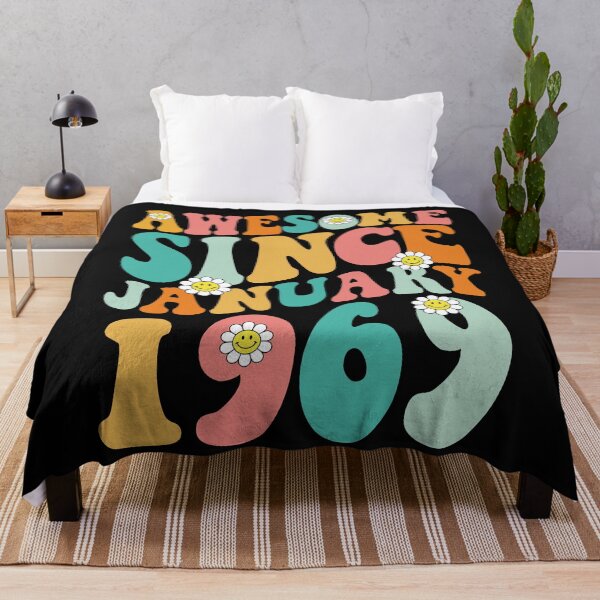 Item preview, Awesome Since January 1969 | Made In 1969 | Retro Groovy Birthday designed and sold by Christina-grich.