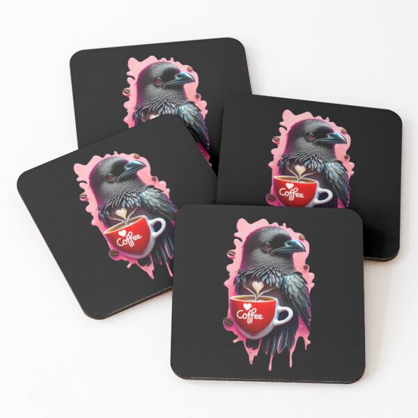 Item preview, Raven loves coffee designed and sold by ArtFeverShop.