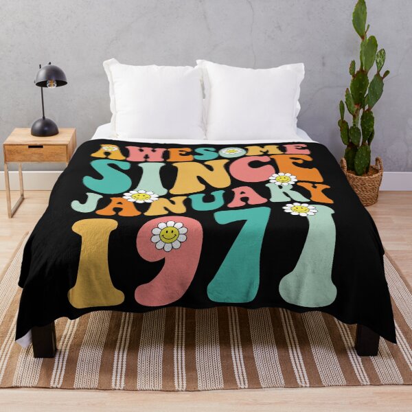 Item preview, Awesome Since January 1971 | Made In 1971 | Retro Groovy Birthday designed and sold by Christina-grich.