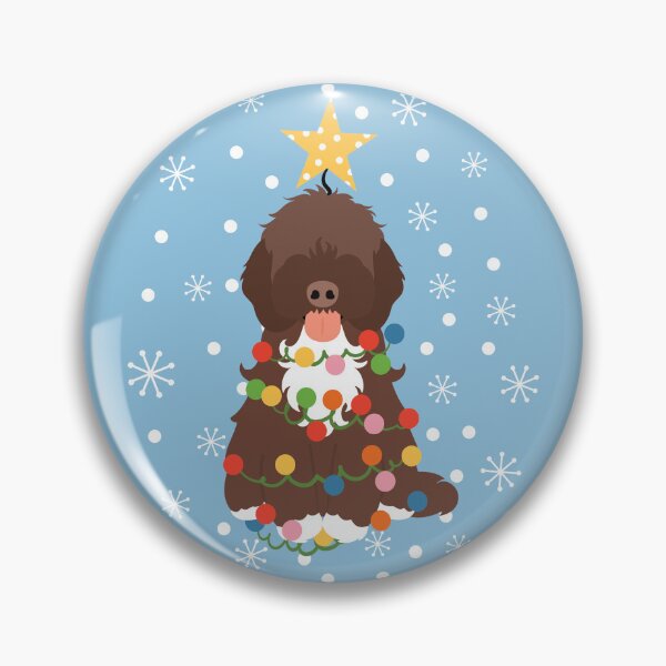 Artikelvorschau, Brauner weißer Cockapoo Cavapoo Weihnachtsbaum 2 entworfen und verkauft von Lulupainting.