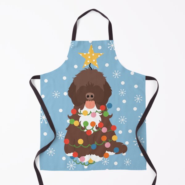 Item preview, Brown White Cockapoo Cavapoo Christmas Tree 2 designed and sold by Lulupainting.