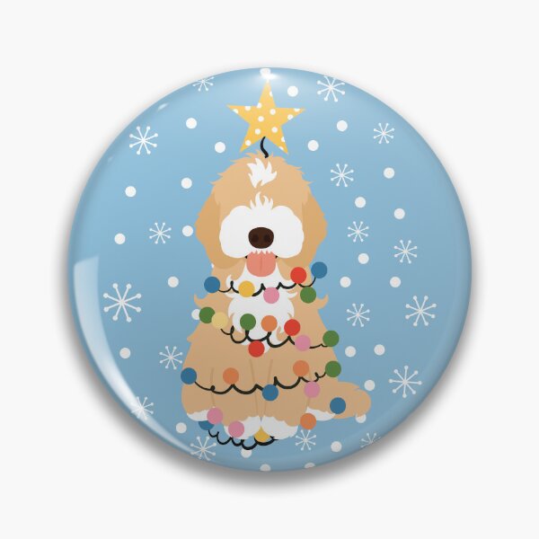 Item preview, White Apricot Cream Cockapoo Cavapoo Christmas Tree 2 designed and sold by Lulupainting.