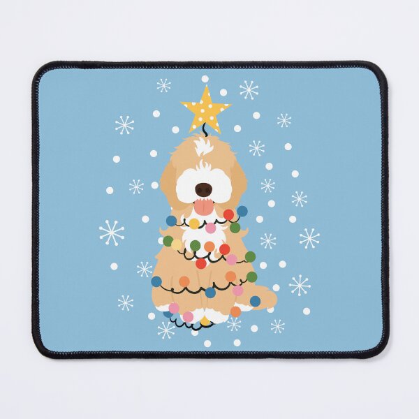 Item preview, White Apricot Cream Cockapoo Cavapoo Christmas Tree 2 designed and sold by Lulupainting.