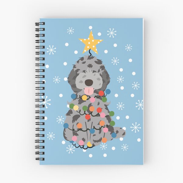 Item preview, Blue Merle Cockapoo Cavapoo Christmas Tree  designed and sold by Lulupainting.