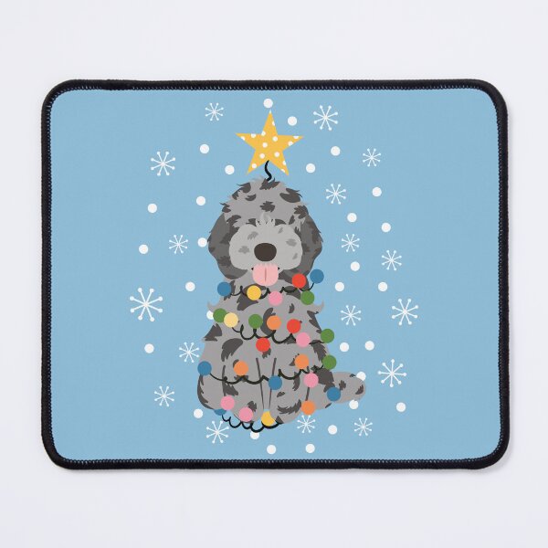 Item preview, Blue Merle Cockapoo Cavapoo Christmas Tree designed and sold by Lulupainting.