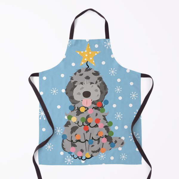 Item preview, Blue Merle Cockapoo Cavapoo Christmas Tree designed and sold by Lulupainting.