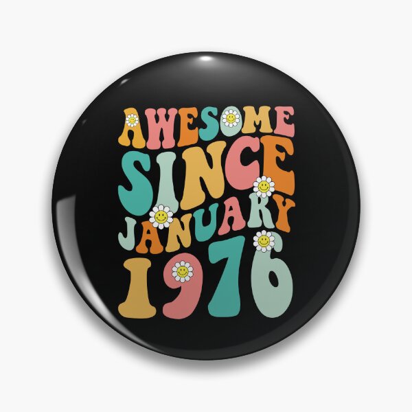 Item preview, Awesome Since January 1976 | Made In 1976 | Retro Groovy Birthday designed and sold by Christina-grich.
