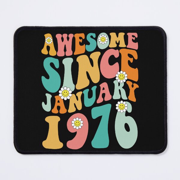 Item preview, Awesome Since January 1976 | Made In 1976 | Retro Groovy Birthday designed and sold by Christina-grich.