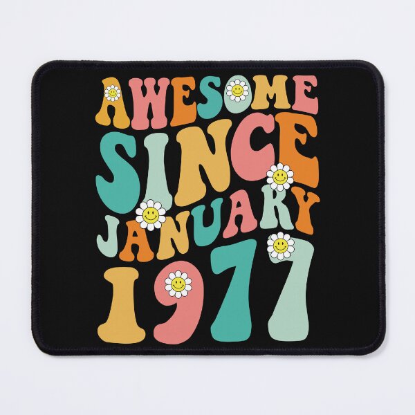 Item preview, Awesome Since January 1977 | Made In 1977 | Retro Groovy Birthday designed and sold by Christina-grich.
