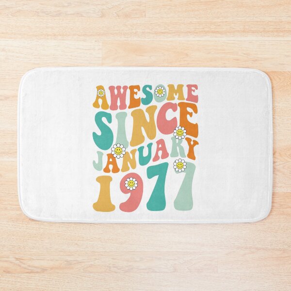 Item preview, Awesome Since January 1977 | Made In 1977 | Retro Groovy Birthday designed and sold by Christina-grich.