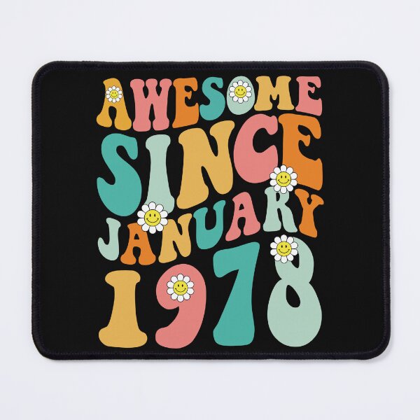 Item preview, Awesome Since January 1978 | Made In 1978 | Retro Groovy Birthday designed and sold by Christina-grich.